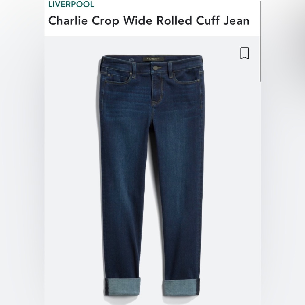 Liverpool: Charlie Crop Wide Rolled Cuff Jean